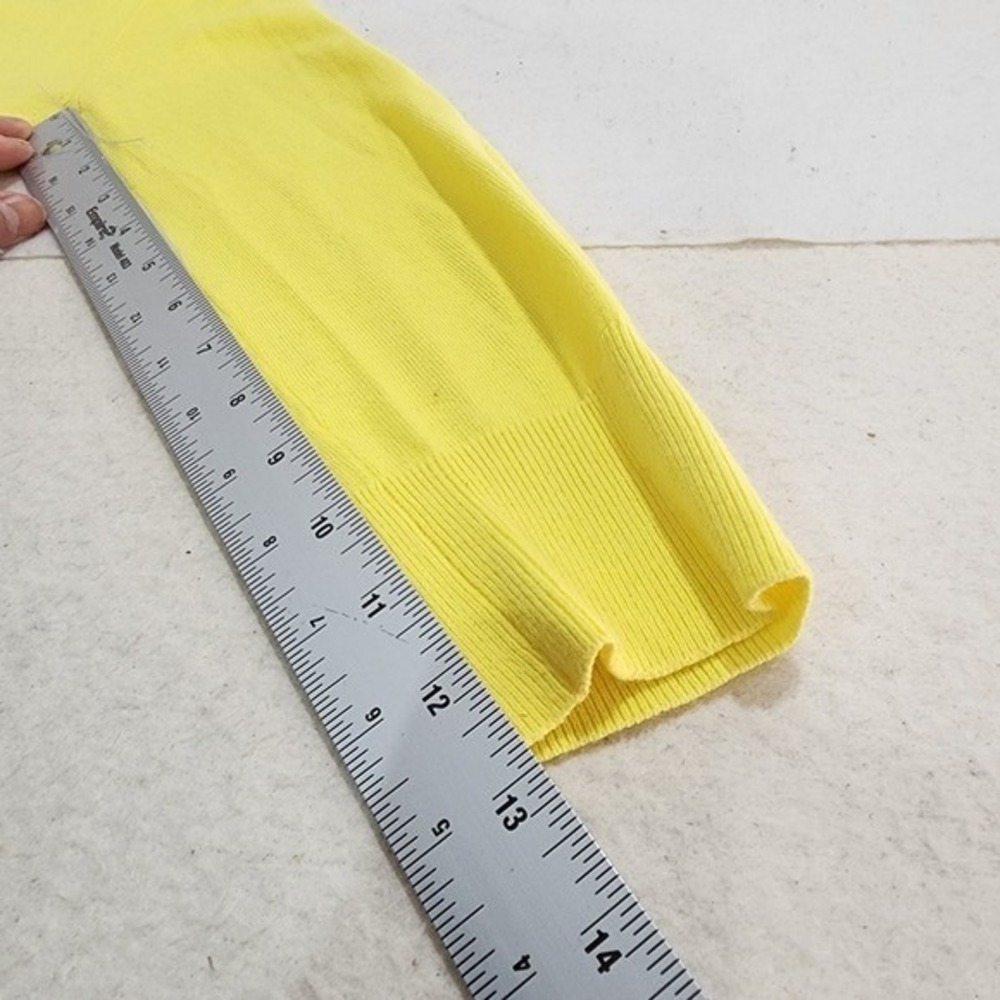 J.Crew Jackie Cardigan Sweater Bright Yellow XS Button Front Classic Knit - Picture 5 of 7